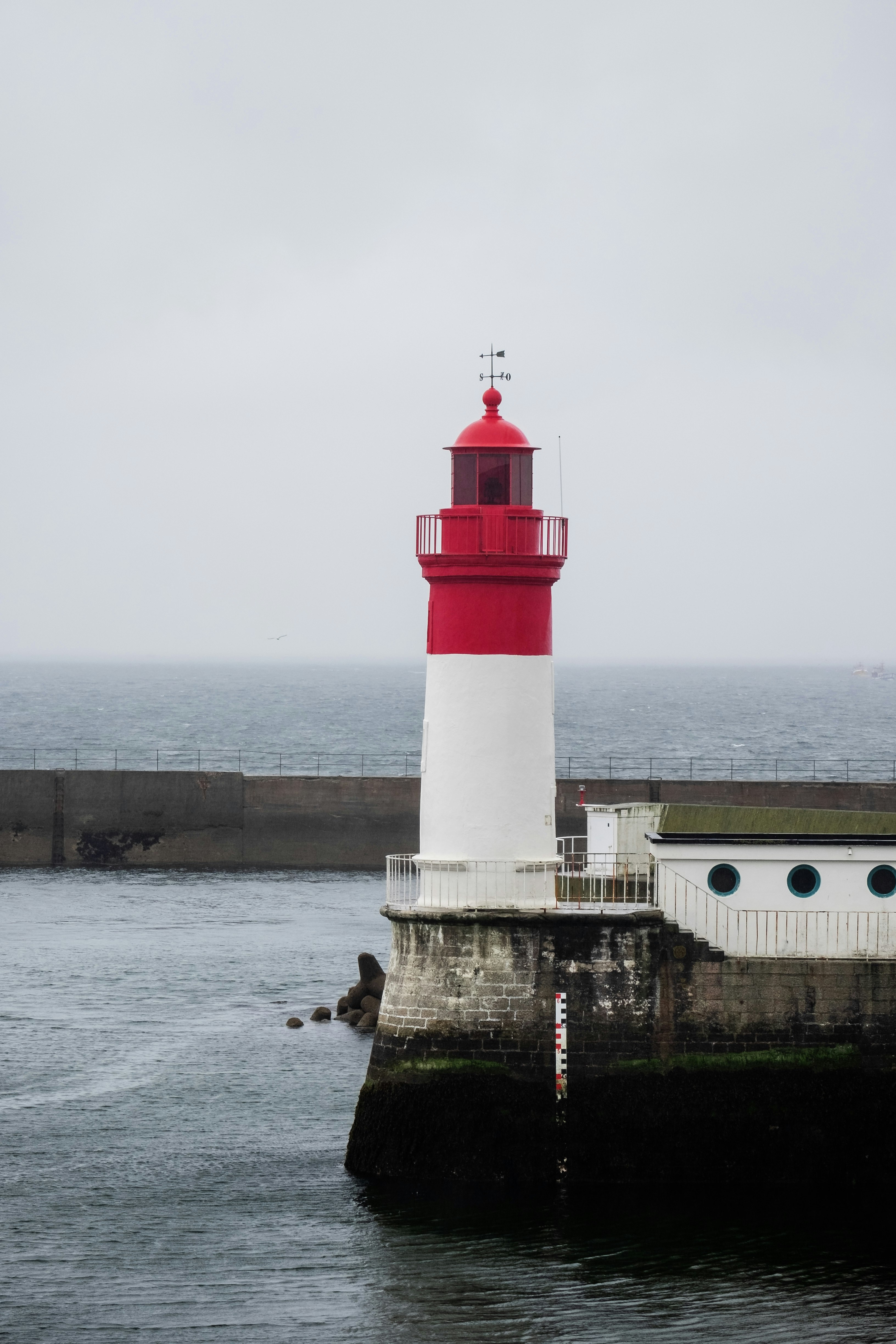 white and red lighthouse